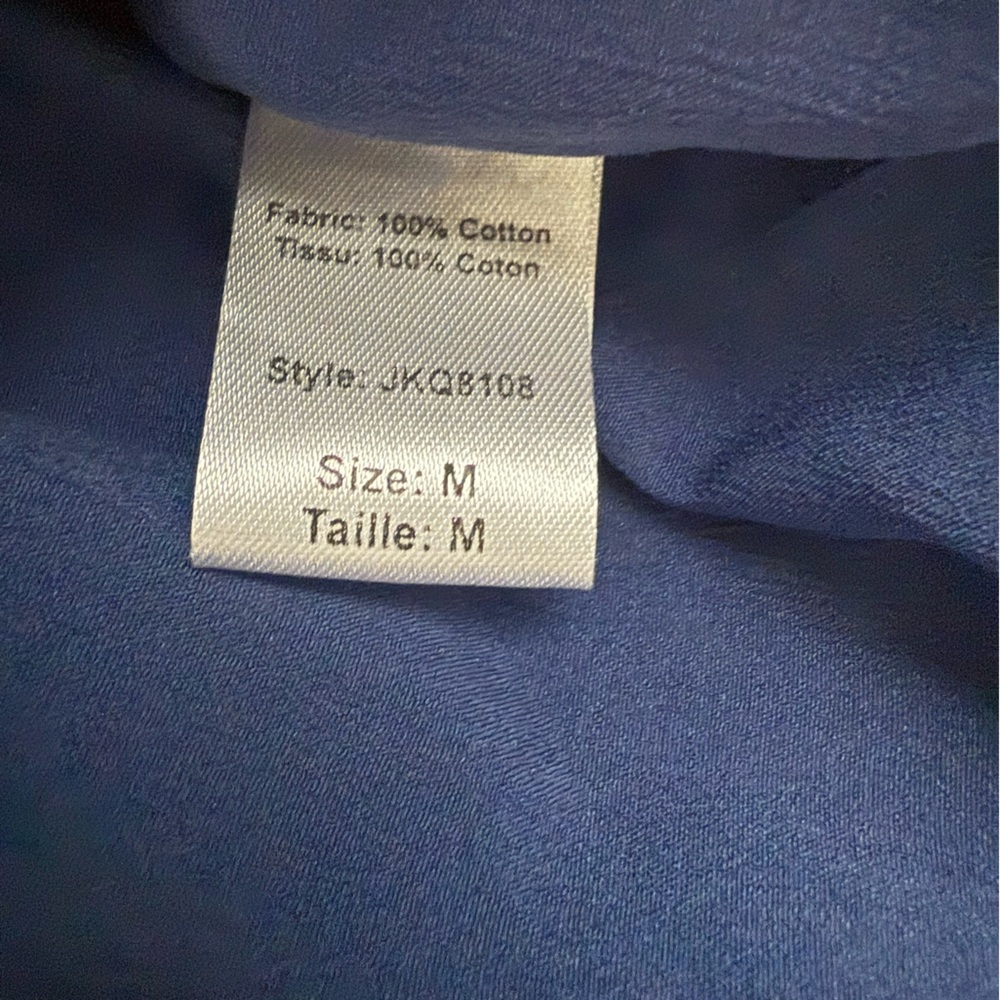 Elan quilted bomber jacket denim blue cotton size M - Picture 14 of 14